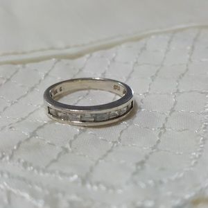 Sterling Silver Channel Set Baguette Wedding Ring